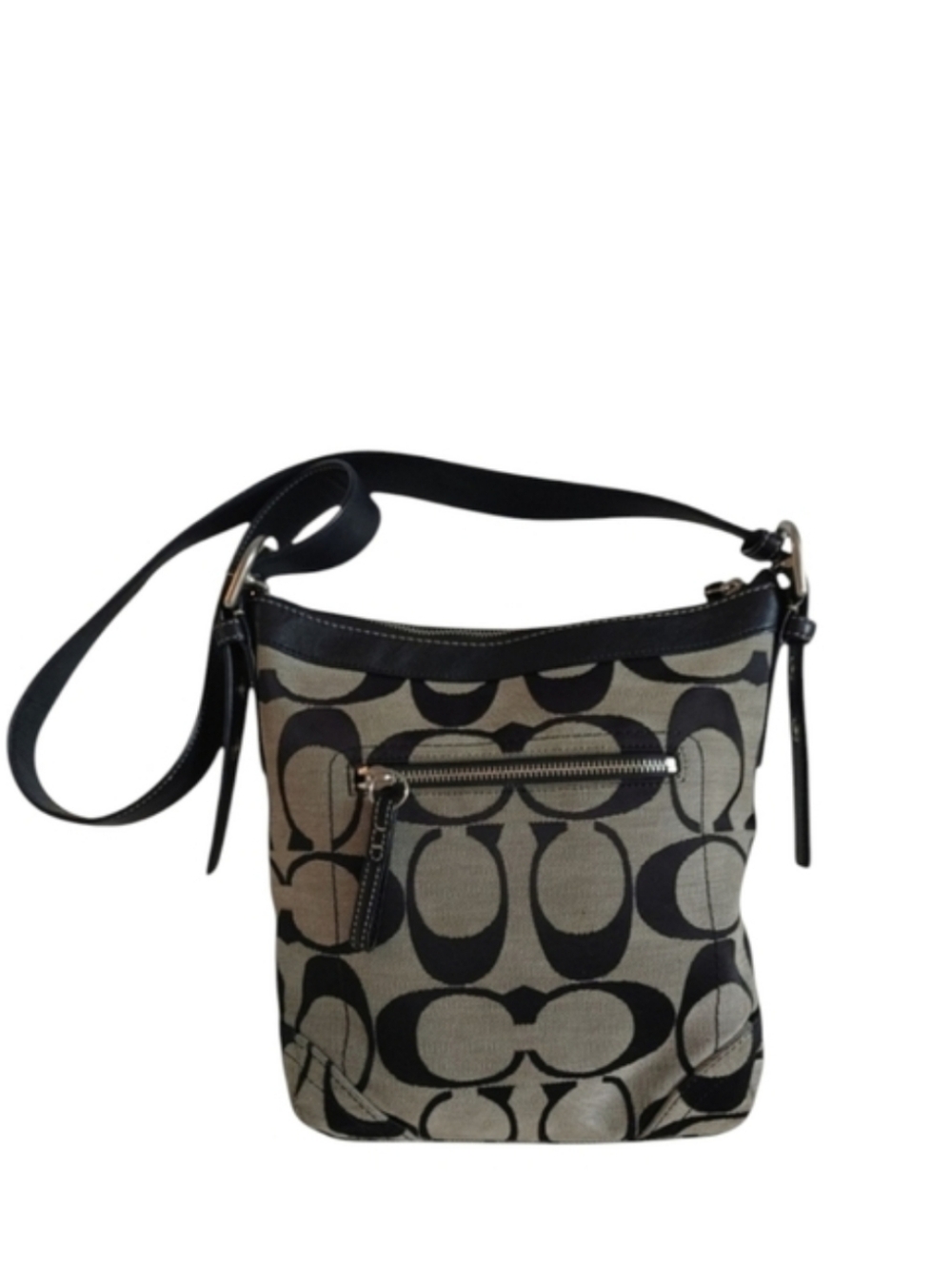 Coach Black Grey Monogram Convertible Bag